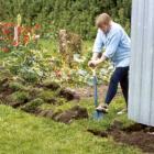 Gardener Digging Grass Spade Turf